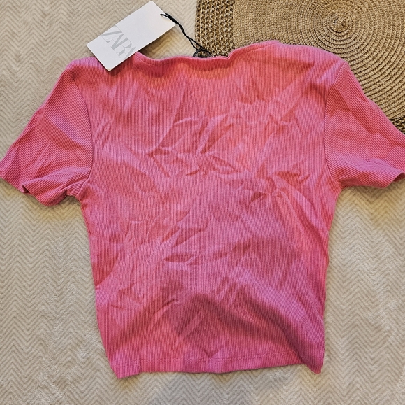 💥4 for $25💥 Zara Gathered Pink Crop Top - Picture 5 of 6